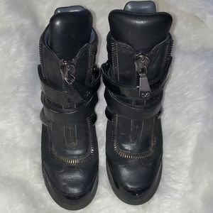 Monika Chaing Size 11 Black Wedge Sneakers